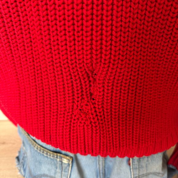 Jason Wu Red Turtleneck Sweater MEDIUM Slouchy Soft Wool Ribbon Oversized $495 - Picture 10 of 10